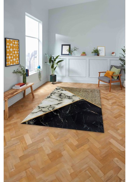 Baskılı Mermer Zeminli Kaymaz Yıkanabilir Yolluk Mutfak Salon Halısı, Mermer-57-Bej,