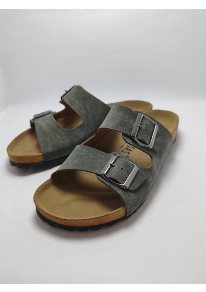 Mantar Taban Bir Arızona Leolı Nl Modeli Çift Tokalı Ortopedik Terlik