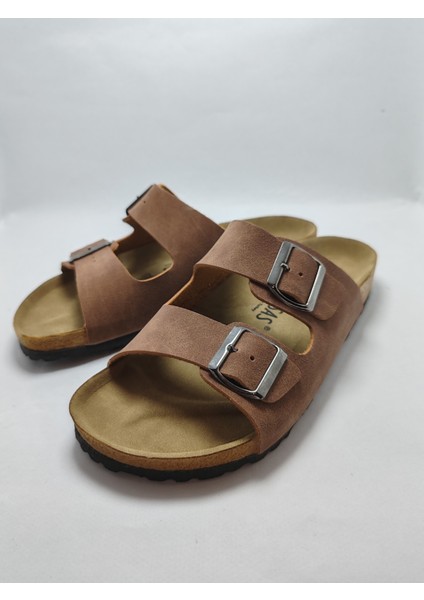 Mantar Taban Bir Arızona Leolı Nl Modeli Çift Tokalı Ortopedik Terlik