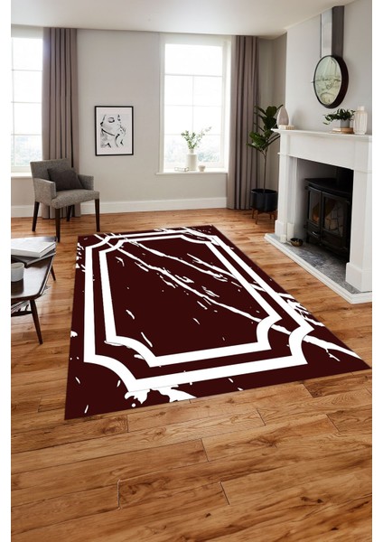 Baskılı Mermer Zemin Motifli Kaymaz Yıkanabilir Yolluk Mutfak Salon Halısı, Mermer-64-Bordo, fiyatları
