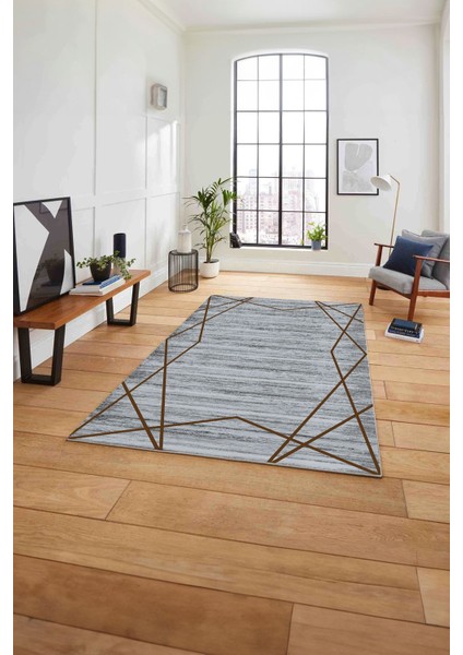 Dijital Baskılı Mermer Sade Modern Kaymaz Yıkanabilir Yolluk Mutfak Salon Halısı, Mermer-39-Kahve,