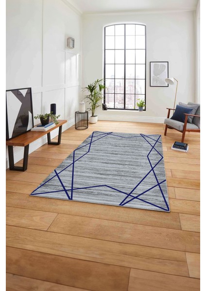 Dijital Baskılı Mermer Sade Modern Kaymaz Yıkanabilir Yolluk Mutfak Salon Halısı,Mermer-39-Lacivert,