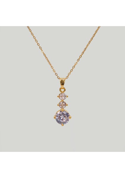 Çelik Kadın Kolye, Taşlı Şık Zarif, Gold Renk, NO:156 fiyatları