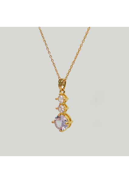 Çelik Kadın Kolye, Taşlı Şık Zarif, Gold Renk, NO:156 fırsatları