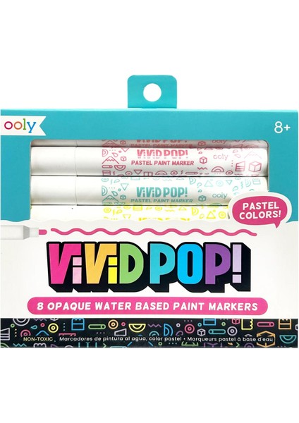 Pastel Renkler Ooly Vivid Pop! Su Bazlı 8’li Keçeli Kalem - Pastel