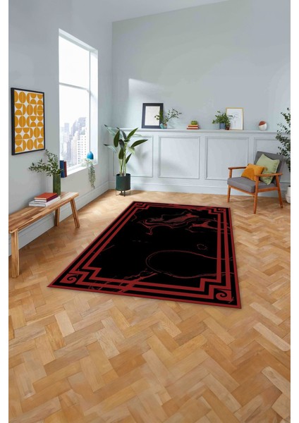 Dijital Baskılı Mermer Desen Kaymaz Yıkanabilir Yolluk Mutfak Salon Halısı, Mermer-63-Bordo, modelleri