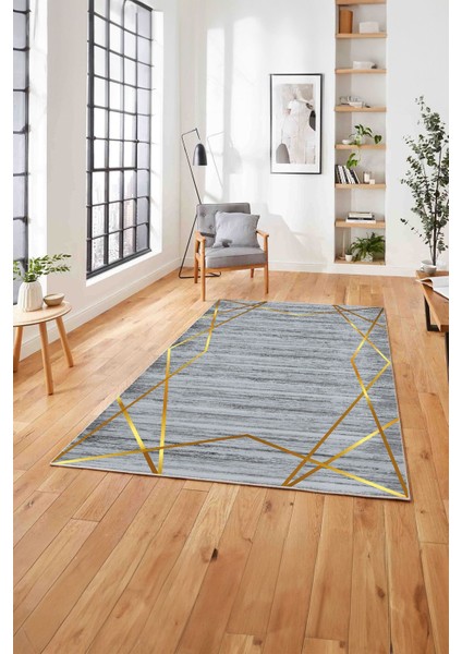 Dijital Baskılı Mermer Sade Modern Kaymaz Yıkanabilir Yolluk Mutfak Salon Halısı, Mermer-39-Gold, fırsatları
