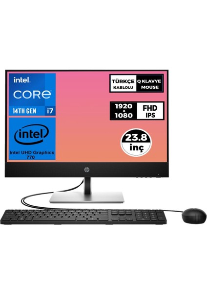 ProOne 440 G9 i7-14700T 16GB 512GB SSD 23.8" FHD W11P All In One Bilgisayar 9H6X8ET 16