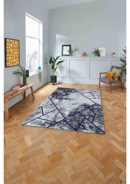 Baskılı Mermer Geometrik Desenli Kaymaz Yıkanabilir Yolluk Mutfak Salon Halısı, Mermer-56-Lacivert, modelleri