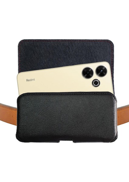 Redmi 13 Kemer Kılıfı Kapaklı Yan Bel Kemer Telefon Kılıfı