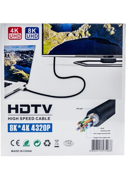 20M HDMI Kablosu 4K 60Hz, 8k, 4K 120Hz Destekli Altın Kaplama Konektör Dayanıklı Pvc Kaplama fiyatları