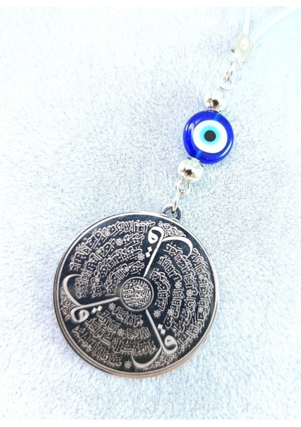 Çelik Çift Taraflı Ayetel Kürsi Felak Nas Ihlas Araba Dikiz Ayna Süsü, Nazar Boncuklu Araba Hediyesi fiyatları