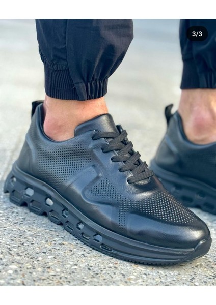 1012 Siyah Cilt Hakiki Deri Erkek Sneakers fiyatları