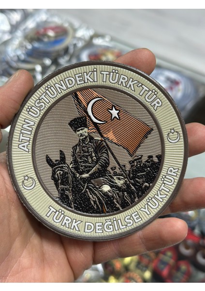 "türk Değilse Yüktür" Yazılı Atatürk Patch (Arkası Cırtlı Lazer Kesim Peç )