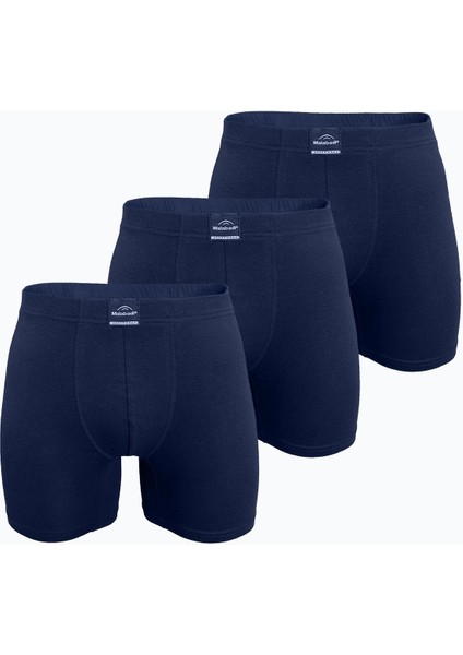 Erkek 3 Lü Lacivert Premium Collection Modal Uzun Boxer 3M250