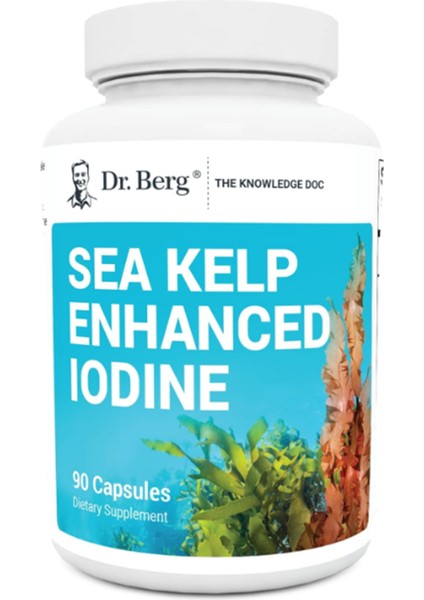 Sea Kelp Enhanced Iodine - 200 Mcg Of Premium Iodine - Seaweed Blend Includes Klamath Blue-Green Algae & Sea Kelp - 90 Capsules