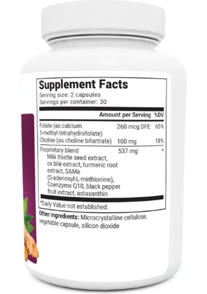 Liver Cleanse Detox W/unique Blend Of Milk Thistle, Ox Bile & Folate - Liver Includes Turmeric, Black Pepper & Choline - 60 Capsules fiyatları