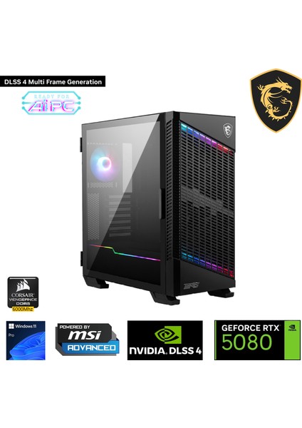S35K i9 14900KF / 128GB 6000MHz DDR5 Ram / 4TB SSD GEN4 / RTX5080 16GB / 360mm Sıvı Soğutma / Z790 MSI Oyuncu Bilgisayarı