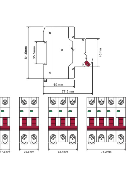 MTS06-1016C 1X16A 6ka C Tipi Otomatik Sigorta fiyatları