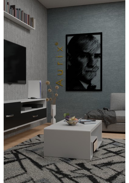 Atatürk Portre Metal Duvar Tablosu - Illüzyonel ve Ilham Veren Bir Tasarım