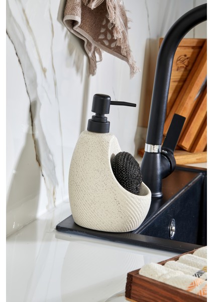 Seramik Süngerlikli Sıvı Sabunluk – 180 ml | Şık, Pratik ve Hijyenik Çözüm!