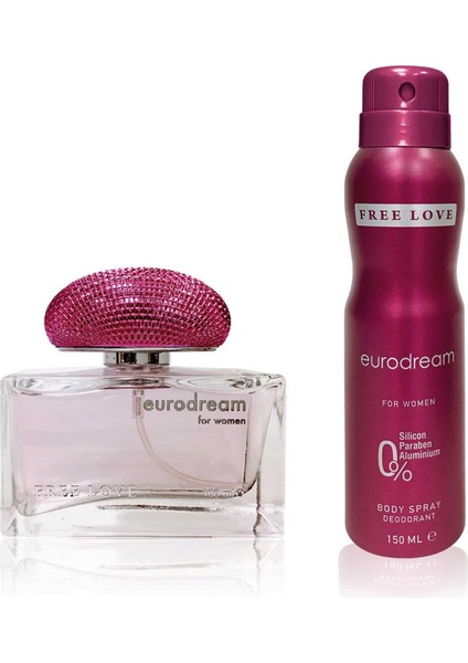 Eurodream Kadın Parfüm ve Deodorant Seti 100 ml EDP ve 150 ml Ferahlatıcı Deodorant fiyatları
