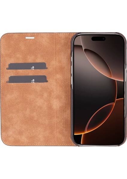 Apple iPhone 16 Pro Deri Kartlıklı Telefon Kılıfı-Isim Yazılabilir