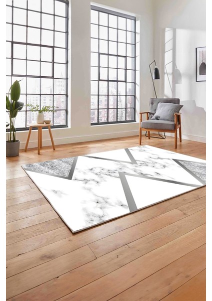 Baskılı Mermer Çapraz Çizgi Detaylı Kaymaz Yıkanabilir Yolluk Mutfak Salon Halısı, Mermer-32-Gri, indirimleri