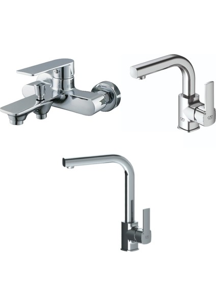 Adnoss Gpd Provido Banyo Bataryası + Lavabo Bataryası + Eviye Bataryası