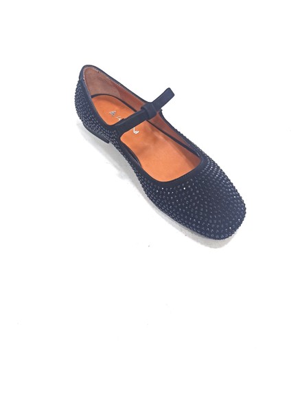 Siyah Deri Kadın Babet Ayakkabı modelleri