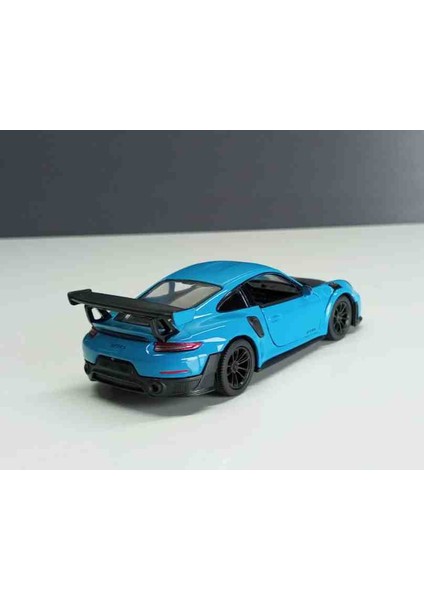 1:36 Ölçek Porsche 911 Gt2 Rs// Çek-Bırak 12 cm Metal Araba Mavi