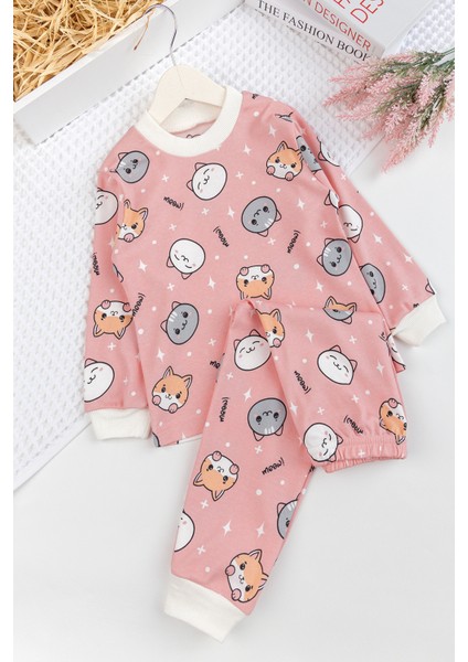 Fiğürlü Pamuk Kız Erkek Bebek Çocuk Pijama Takımı