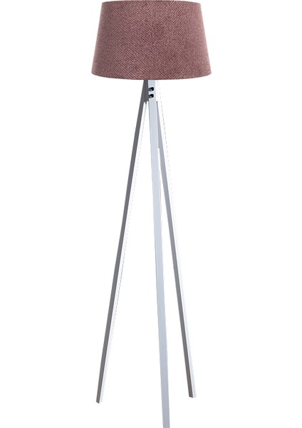 Düz 3 Ayak Tripod Lambader Abajur Köşe Lambası Ahşap Beyaz Ağaç Dekor Lamba Aplik Masif Doğal