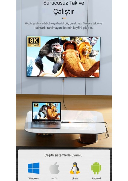 HDMI To Type-C Dönüştürücü Çevirici Adaptör 4K 60Hz Ce Lisanslı Metal Sağlam Orjinal