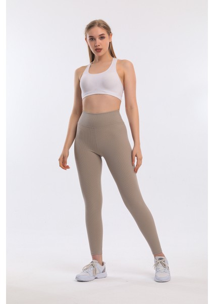 Kadın Bej Içi Polarlı Lastikli Şardonlu Fitilli Toparlayıcı Interlok Kışlık Örme Tayt modelleri