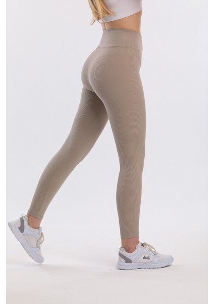 Kadın Bej Içi Polarlı Lastikli Şardonlu Fitilli Toparlayıcı Interlok Kışlık Örme Tayt indirimleri