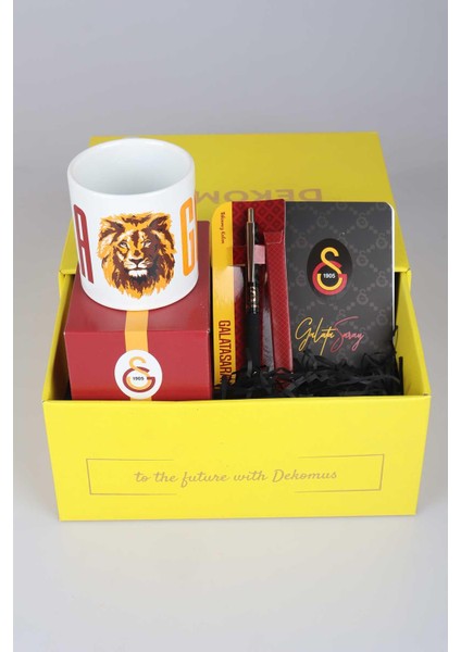 DEKOMUS GIFT BOX ÖZEL KUTULU LİSANSLI GALATASARAY KUPA,AJANDA ve HYBRIT TÜKENMEZ KALEM SETİ