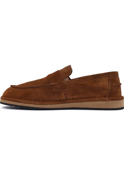 Erkek Taba Süet Deri Casual Loafer 25SFD654610