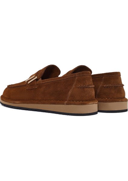 Erkek Taba Süet Deri Casual Loafer 25SFD654610