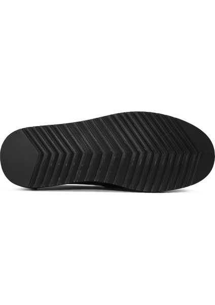 Erkek Siyah Deri Casual Loafer 25SFD654618