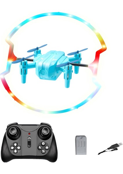 360° Halo Effect Akrobat Full LED Işıklı Drone 2.4ghz Uzaktan Kumanda Kamerasız