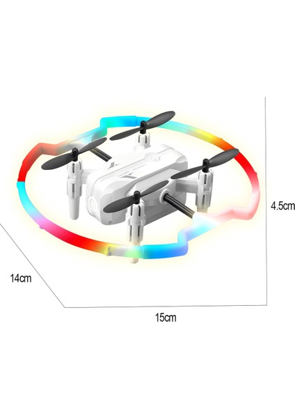 360° Halo Effect Akrobat Full LED Işıklı Drone 2.4ghz Uzaktan Kumanda Kamerasız