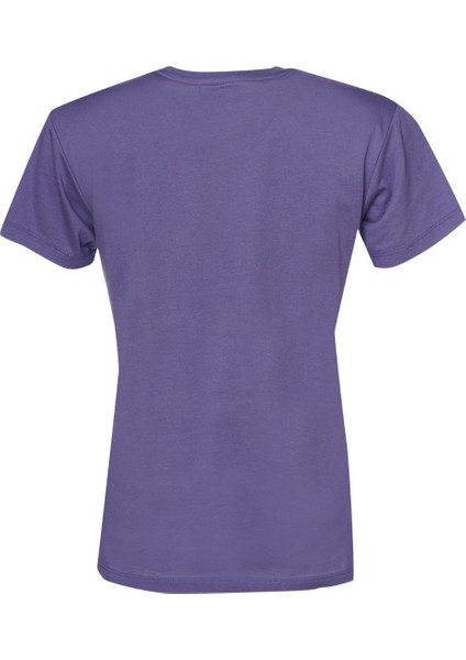 T-Te Elemental Logo Cotton Kadın Mor Yuvarlak Yaka Tişört