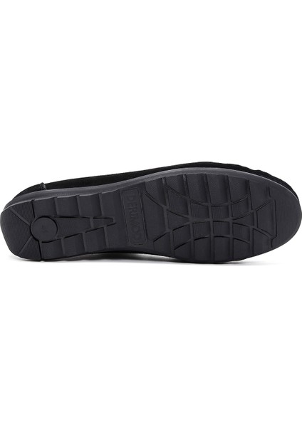 Erkek Siyah Püsküllü Süet Deri Casual Loafer 25SFD754610