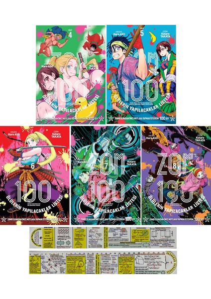 Manga Seti / Zom 4. 5. 6. 7. 8. Ciltler (Matematik Öğreten Cetvel) - Haro Aso