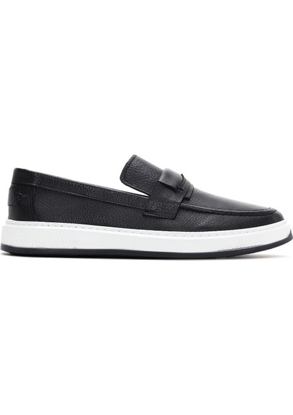 Erkek Siyah Deri Loafer 25SFD680318