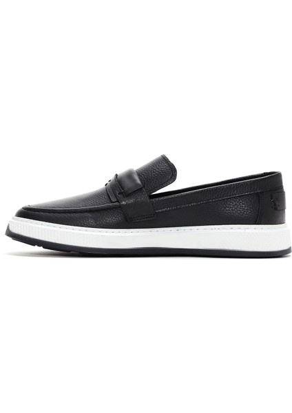 Erkek Siyah Deri Loafer 25SFD680318