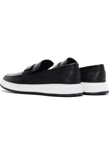 Erkek Siyah Deri Loafer 25SFD680318