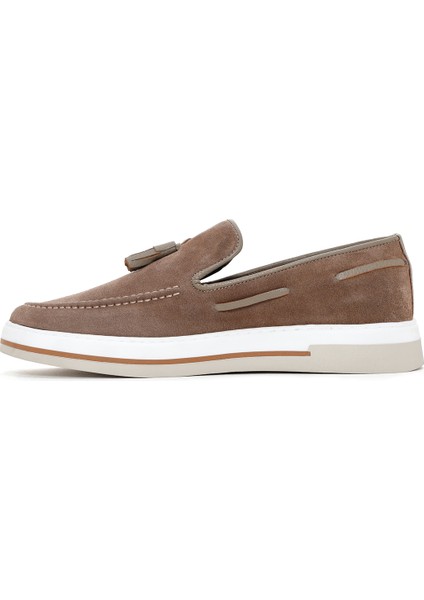 Erkek Vizon Süet Deri Casual Loafer 25SFD680410