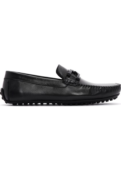 Erkek Siyah Tokalı Deri Loafer 25SFD6706FT